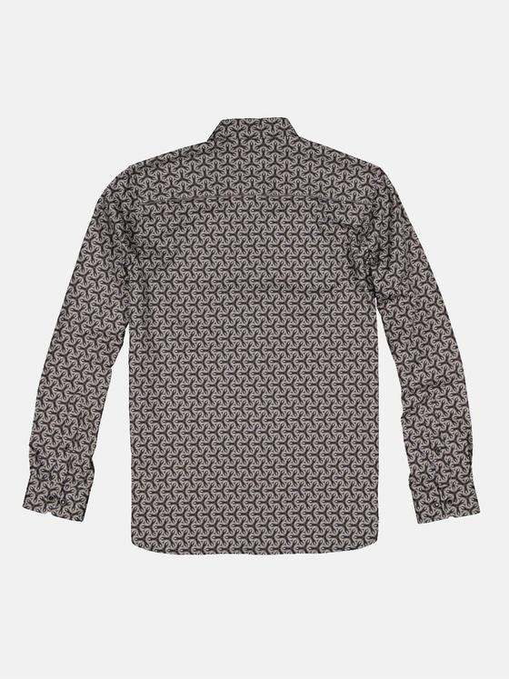 engbers Herren Langarm-Hemd gemustert Grau 34157