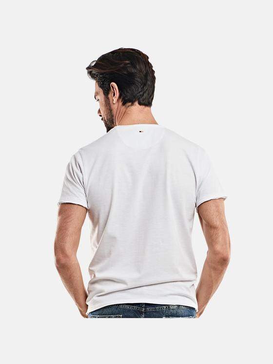 emilio adani Herren Rundhals T-Shirt Weiß 23662
