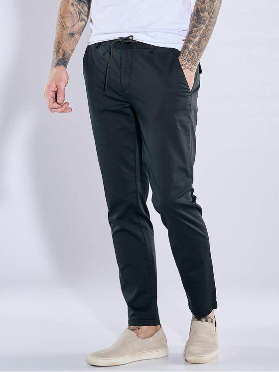 emilio adani Herren Chino regular Schwarz 38614