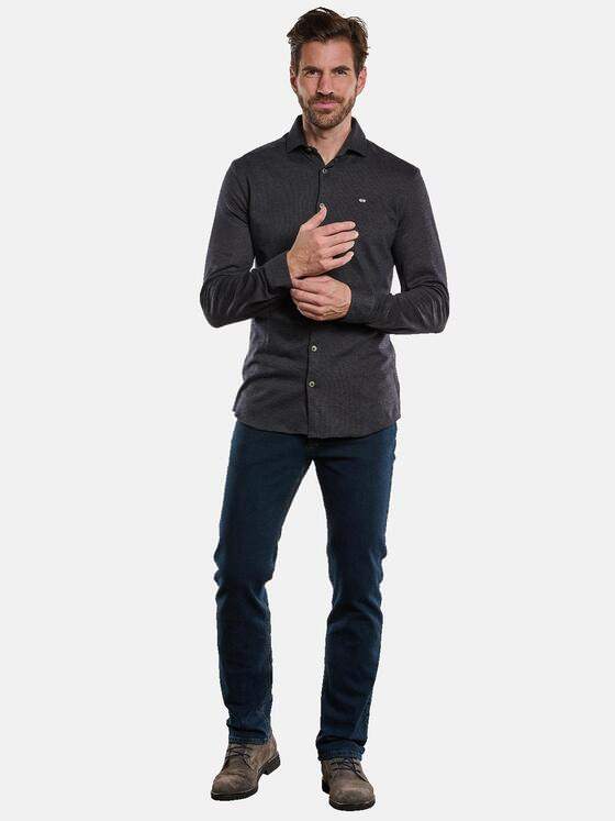 engbers Herren Langarm-Hemd in Jersey Qualität Saphirblau 32886