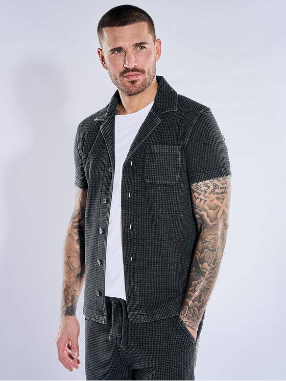 emilio adani Herren Sweat Homewear aus Baumwolle mit Kragen Anthrazit 40516