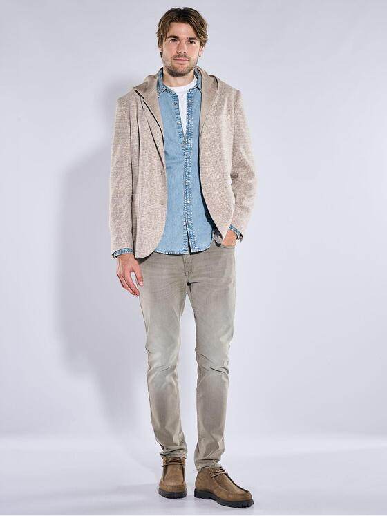 emilio adani Herren Sakko mit abnehmbarer Kapuze Beige 41087