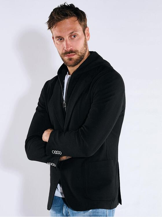 emilio adani Herren Freizeit-Sakko slim fit Schwarz 36377