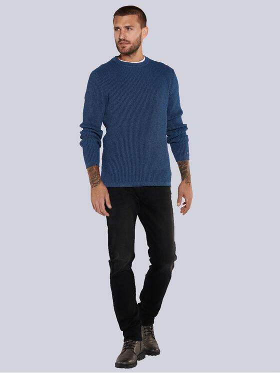 emilio adani Herren Pullover strukturiert Blau 36072