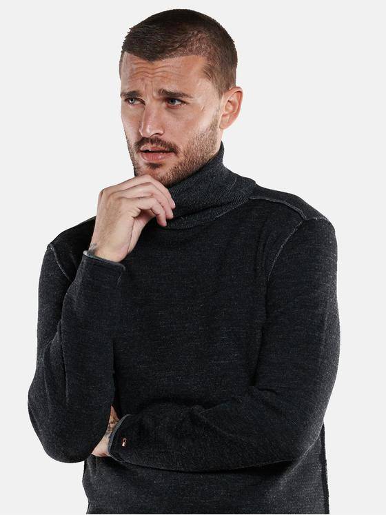 emilio adani Herren Rundhals Pullover Schwarz 33847