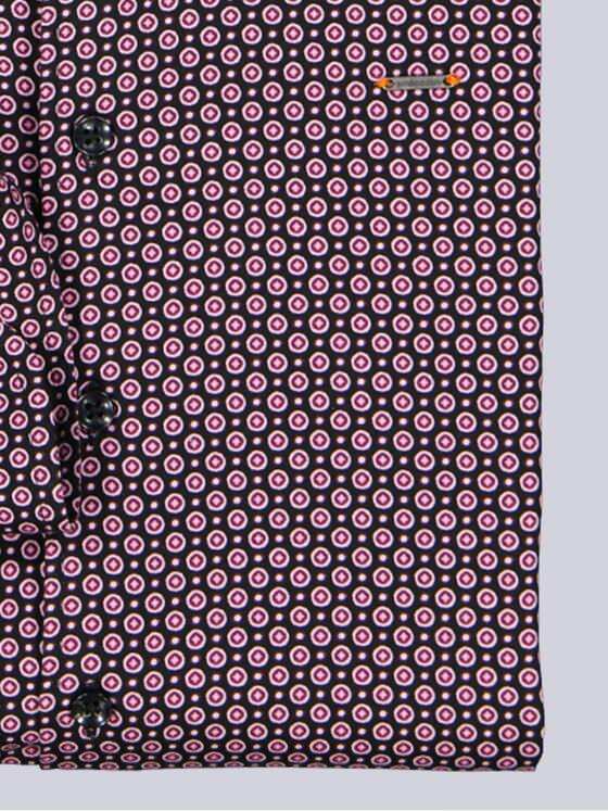 emilio adani Herren Langarm-Hemd gemustert Bordeaux 39596