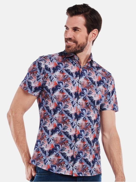 engbers Herren Kurzarm-Hemd slim fit Rot 35033