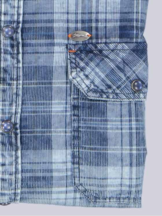 engbers Herren Langarm-Hemd aus Babycord Indigoblau 39432