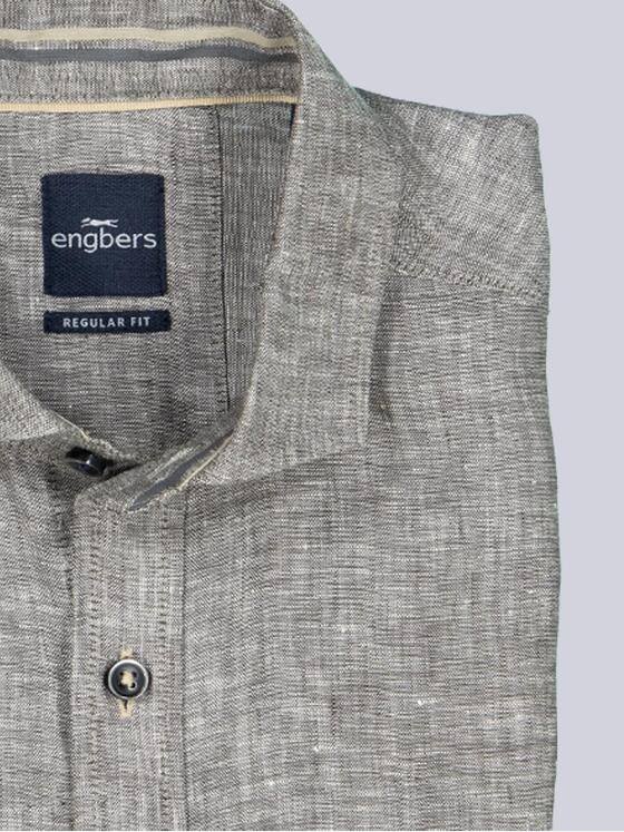 engbers Herren Langarm-Hemd aus Leinen Grau 38583