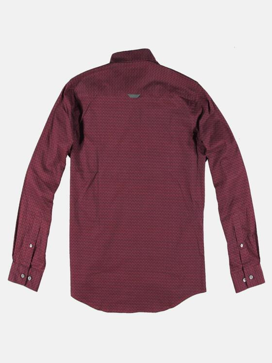 emilio adani Herren Gemustertes Langarmhemd Rot 30815