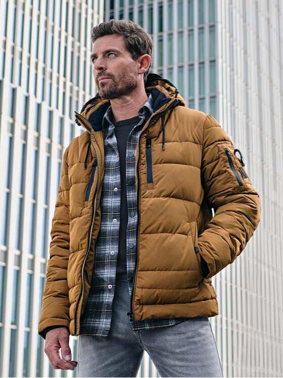 engbers Herren Steppjacke mit abnehmbarer Kapuze Safrangelb 37456