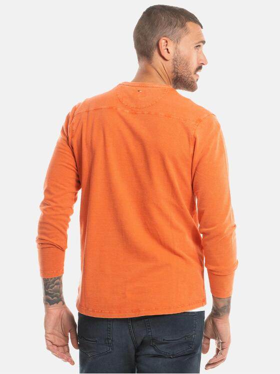 emilio adani Herren Langarm-Shirt strukturiert Orange 32446