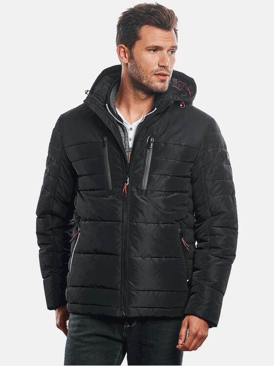 engbers Herren Jacke mit sportiver Golfballstruktur Schwarz 31020