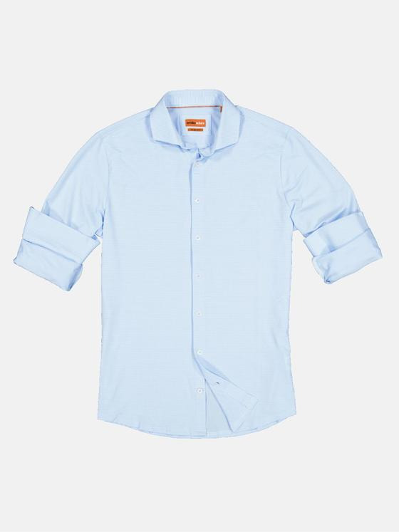 emilio adani Herren Langarm-Hemd "My Favorite" Jersey Blau 32629