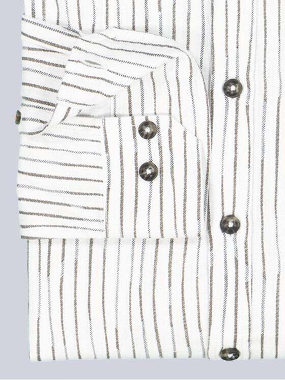 emilio adani Herren Langarm-Hemd gestreift Beige 38268