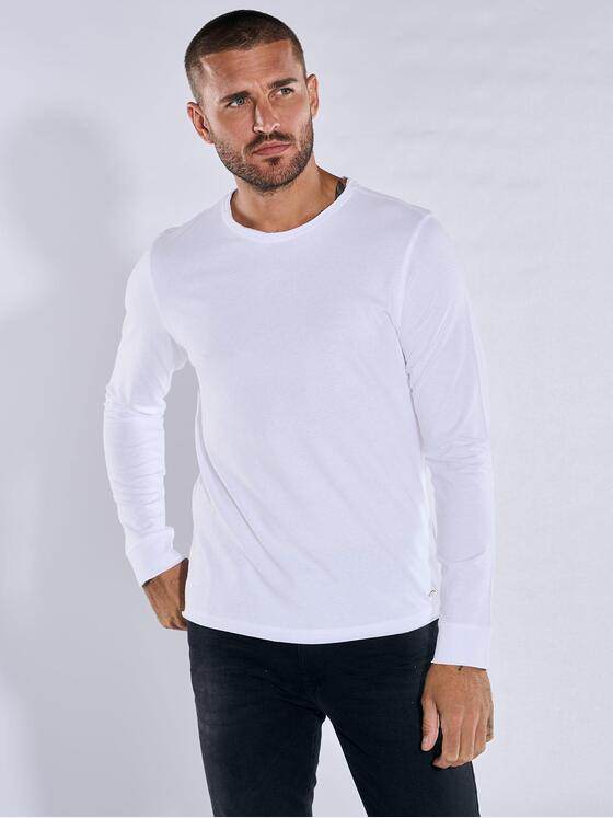 emilio adani Herren Langarmshirt "My Favorite" Reinweiss 32775