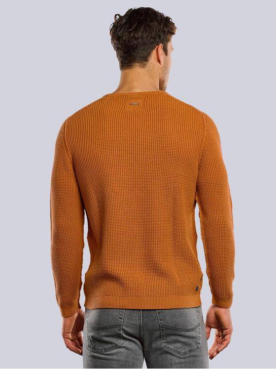 engbers Herren Pullover strukturiert Dunkelorange 33712