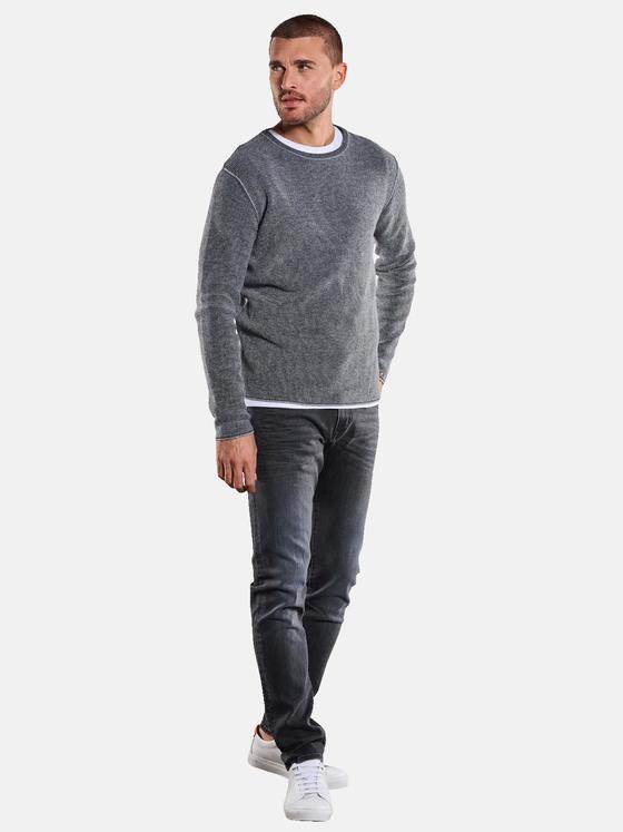 emilio adani Herren Rundhals Pullover Grau 33894