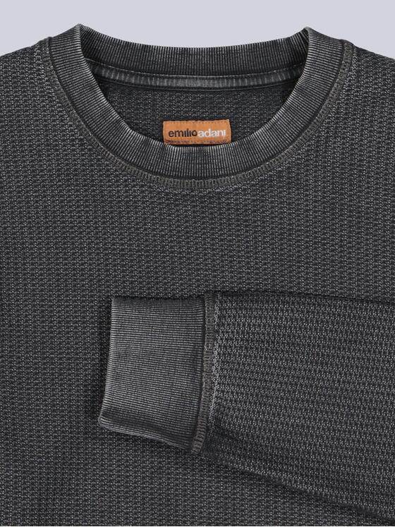 emilio adani Herren Longsleeve mit Rundhalsausschnitt Anthrazit 41401
