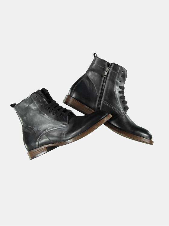 emilio adani Herren rockiger Lederboot Grau 25978