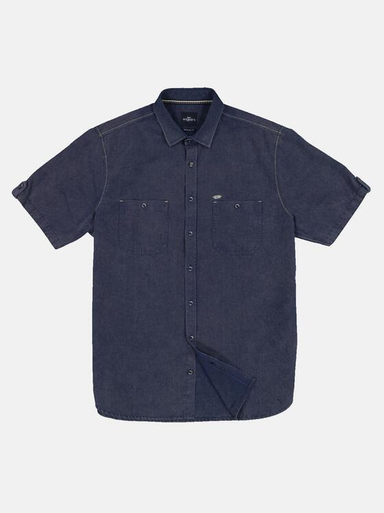 engbers Herren Kurzarm-Hemd uni Blau 33439