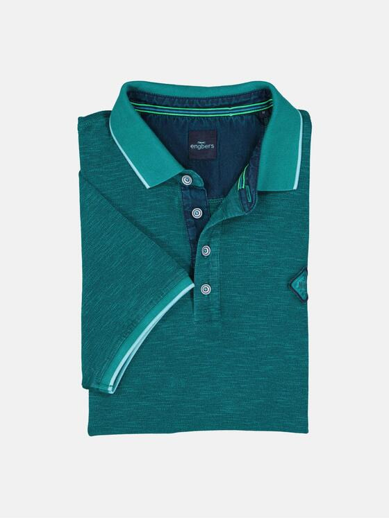 engbers Herren T-Shirt mit Polo-Kragen Türkis 36191
