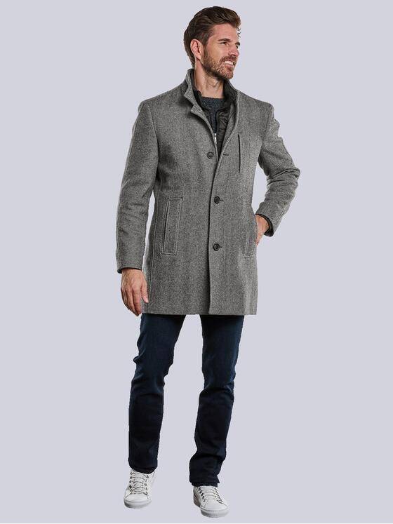 ENGBERS GERMANY Herren Mantel mit herausnehmbarem Inlet Kieselgrau 33587