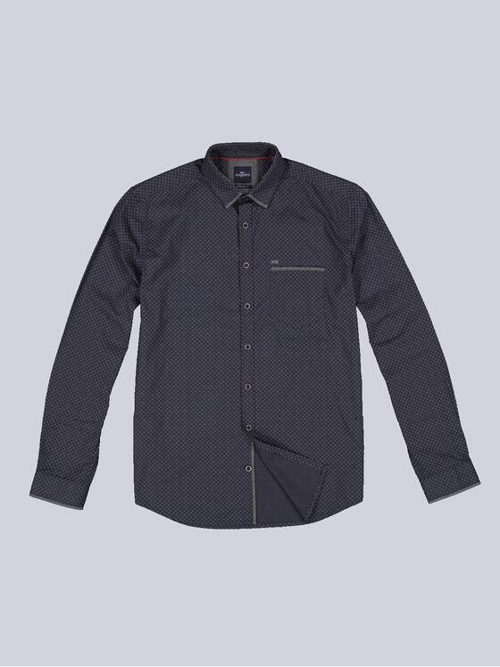 engbers Herren Langarm-Hemd gemustert Schwarz 33799