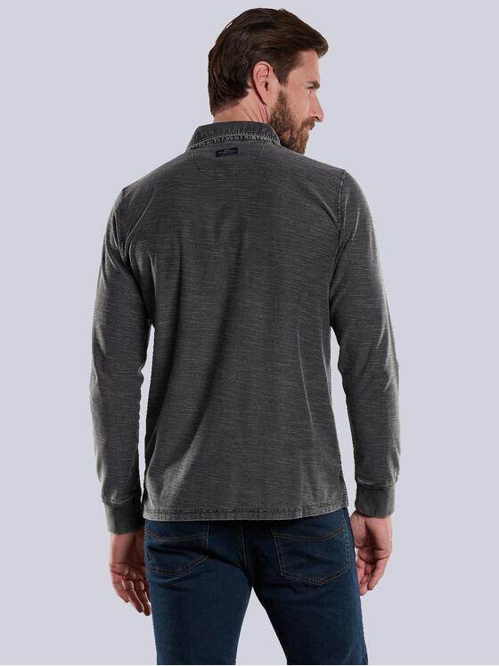 engbers Herren Langarm-Shirt mit Polo-Kragen Grau 34181
