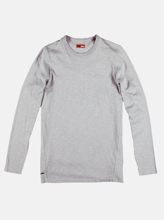 emilio adani Herren lockeres langarm Shirt aus Slub Jersey Grau 28835