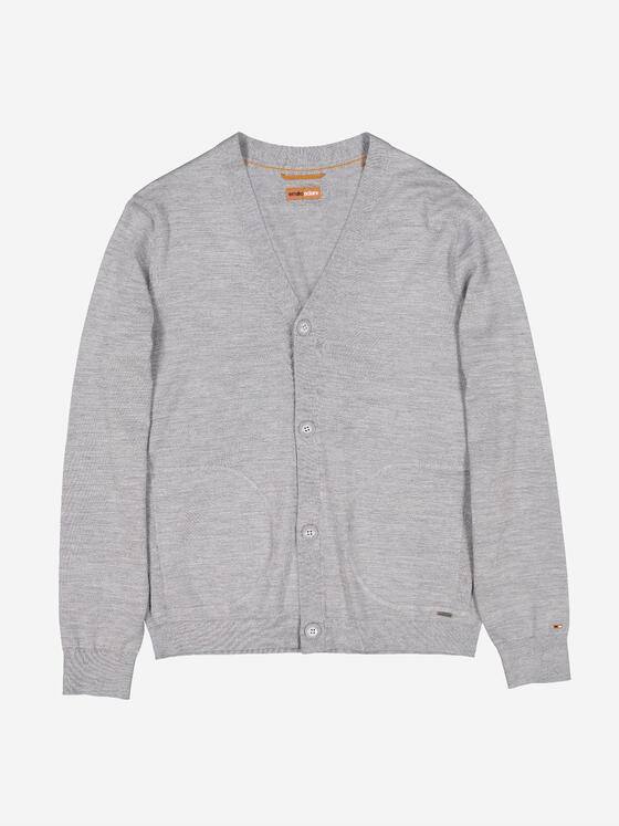 emilio adani Herren Strickjacke uni Grau 38302
