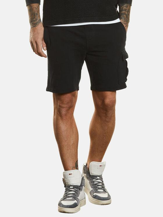 emilio adani Herren Cargo-Bermuda mit Tunnelzug Schwarz 34829