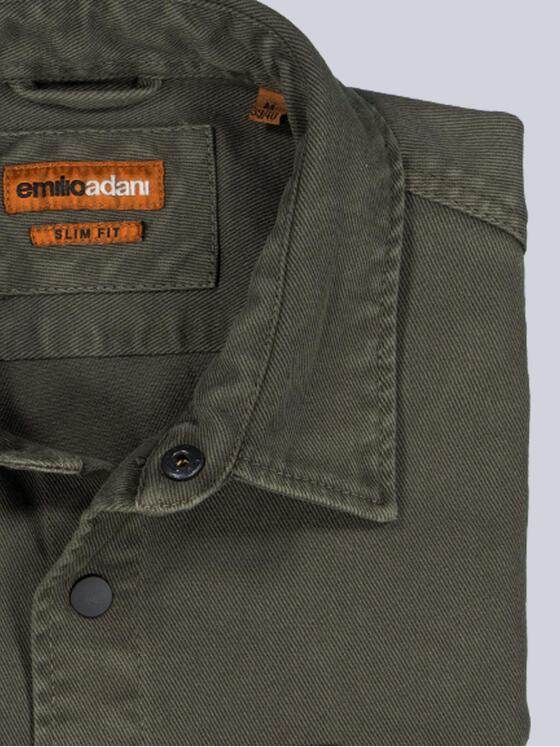emilio adani Herren Overshirt slim fit Grün 38258