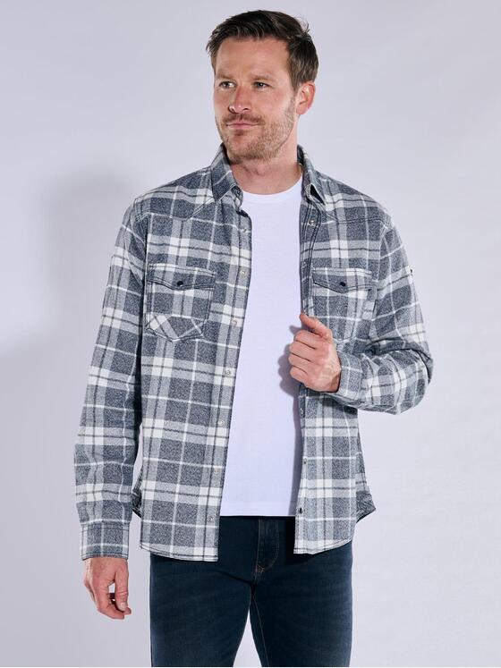engbers Herren Overshirt kariert Grau 37215