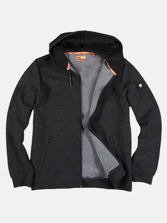 emilio adani Herren Hoodie im stylischen Ripp-Design Anthrazit 29284