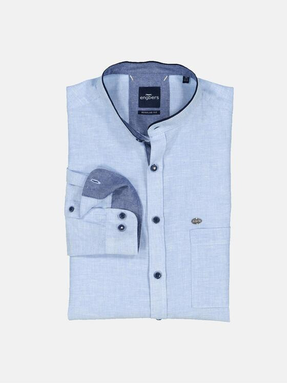 engbers Herren Langarm-Hemd uni Hellblau 36543