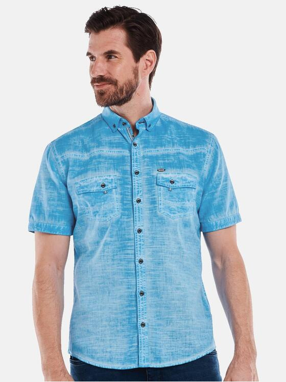 engbers Herren Kurzarm-Hemd regular Blau 35144