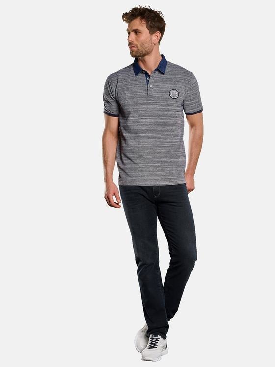 engbers Herren Polo-Shirt gestreift Blau 33075