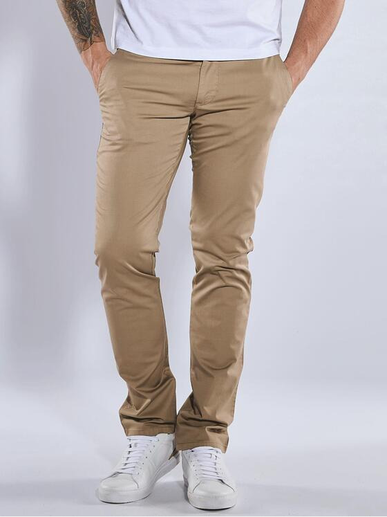 emilio adani Herren Chino mit Tunnelzug Beige 36674