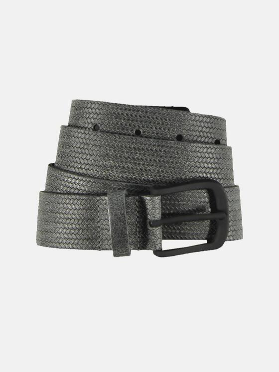 engbers Herren Ledergürtel mit Flechtmuster Dunkelgrau 32094