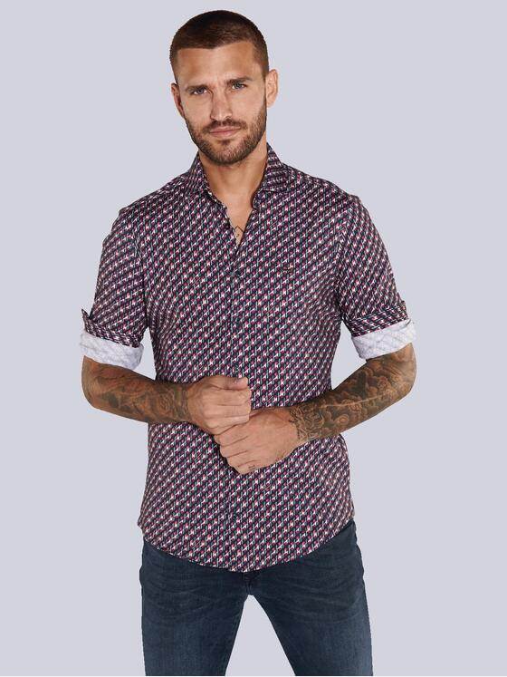 emilio adani Herren Langarm-Hemd slim fit Violett 36026