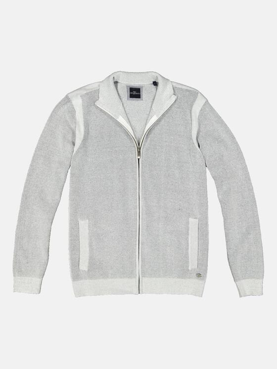 engbers Herren Strickjacke mit Zipper Hellgrau 34554