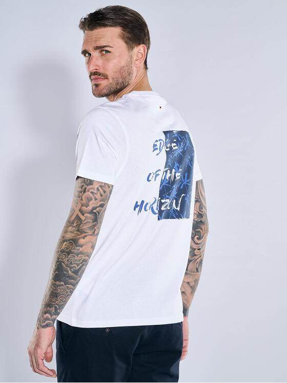 emilio adani Herren T-Shirt uni Weiß 38959