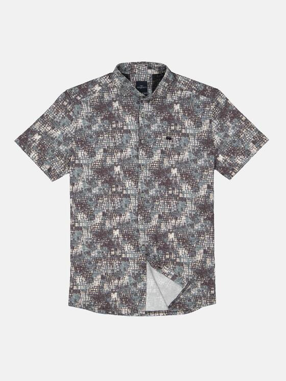 engbers Herren Kurzarm-Hemd gemustert Beige 34270