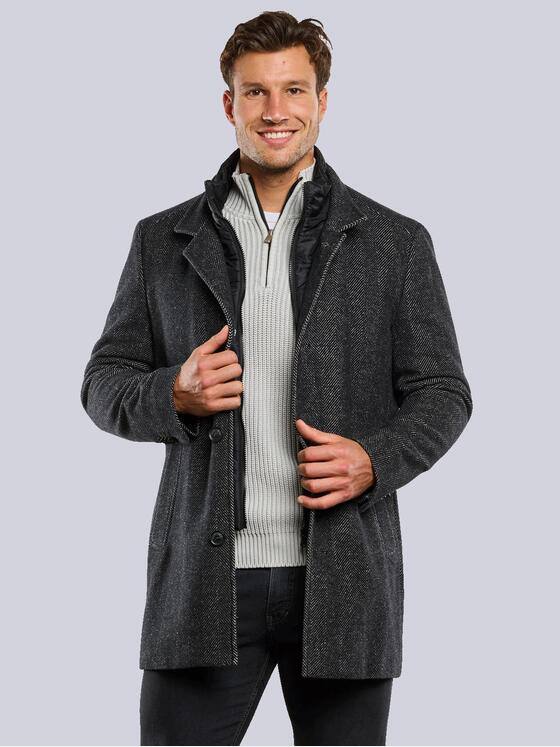 engbers Herren Mantel mit Inlet Anthrazit 33591