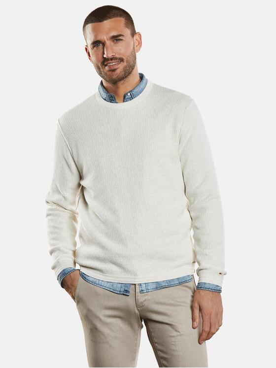 emilio adani Herren Pullover strukturiert Beige 34316