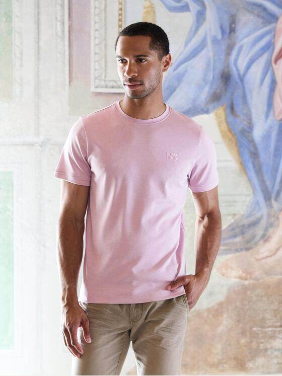 emilio adani Herren T-Shirt uni Rosa 39167