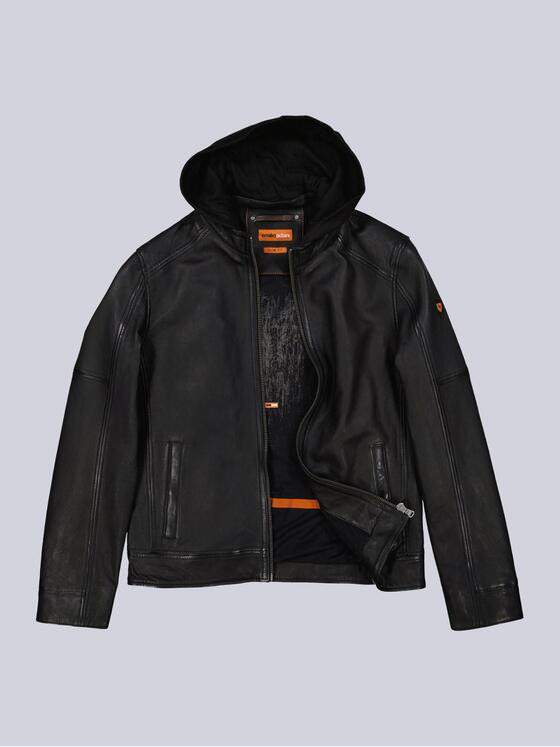 emilio adani Herren Lederjacke Schwarz 36515