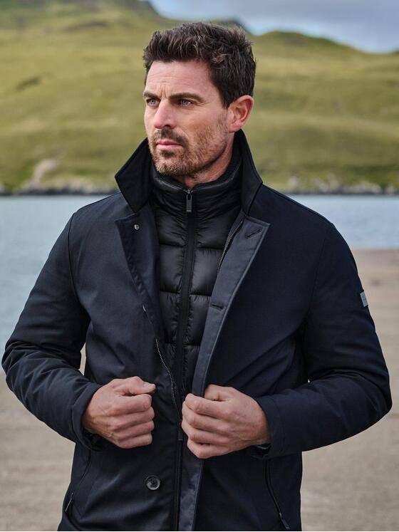 ENGBERS GERMANY Herren Mantel mit Funktionsdetails Saphirblau 37408