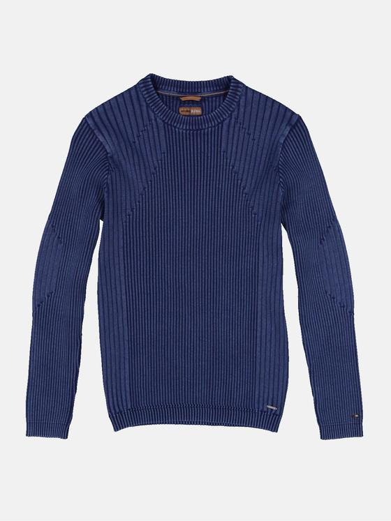 emilio adani Herren Pullover strukturiert Blau 34120